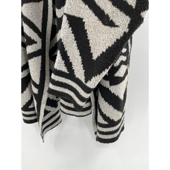 Nic+Zoe Black & White Geometric Open-Front Cardigan XL Cotton/Acrylic Blend - Picture 5 of 6